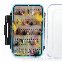 64Pcs Fishing Flies Kit Dry Flies Bass Salmon Trouts Flies Nymph and Streamer Fly Waterproof Fly Box for Trout Fly Fishing Flies   